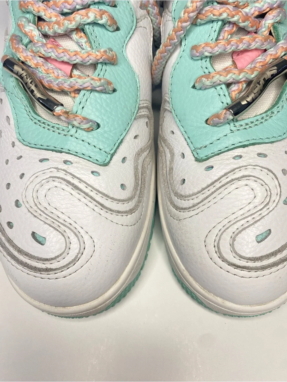 MSCHF Super Normal Sneakers – White/mint Men’s Size 7 / Women’s Size 8.5